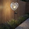 2x LED Solarleuchte, Glas, schwarz, silbergrau, Herz, H 82cm Bild 4