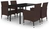 vidaXL 5-tlg. Garten-Essgruppe mit Auflagen Poly Rattan und Glas 3099675 Bild 2