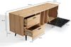 Lowboard Eiche-Dekor mit Marmor-Look in Schwarz 150x55x40 cm TV-Kommode, Desi... Bild 4