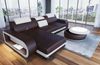 Ecksofa Berlin L Form - Kunstleder - dunkelbraun-weiß - Links Bild 4