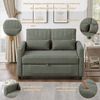 Merax Sofabett mit Schlaffunktion, Zweisitzer-Klappsofa, ausziehbares Design, dreistufig verstellbare Rückenlehne, atmungsaktiver Baumwoll-Leinen-Stoff, Armeegrün Bild 5