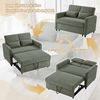 Merax Sofabett mit Schlaffunktion, Zweisitzer-Klappsofa, ausziehbares Design, dreistufig verstellbare Rückenlehne, atmungsaktiver Baumwoll-Leinen-Stoff, Armeegrün Bild 3