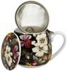 DUO ART GALLERY Fassbecher 430 ml BLACK mit Teesieb, New Bone China Porzellan Bild 3