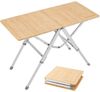 KingCamp Campingtisch Campingtisch Bamboo Duo Klapptisch, Camping Tisch Verstellbar Alu Bambus Bild 4