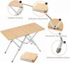 KingCamp Campingtisch Campingtisch Bamboo Duo Klapptisch, Camping Tisch Verstellbar Alu Bambus Bild 3