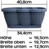 Blumenkasten Balkonkasten Pflanzkasten Anthrazit im Wellendesign inkl. passenden Bewässerungsuntersetzer 40, 60 oder 80 cm Bild 2