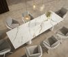 Esstisch Edge 300x100 Keramik Calacatta Luxe Weiß-Gold-Grau Pilier Metall Weiß Bild 4