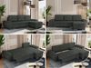 Universelles Ecksofa mit Schlaffunktion, Bettkasten und losen Kissen, gesteppte Sitzfläche - UMBRIA - Dunkelgrau Stoff Bild 2
