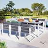 Merax 6-Personen-Garten-Essgruppe mit Sesseln, Gartenlounge-Set, Rope-Essgruppe, Gartenmöbel, abnehmbarer und waschbarer Stoffbezug, Grau Bild 2