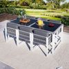 Merax 6-Personen-Garten-Essgruppe mit Sesseln, Gartenlounge-Set, Rope-Essgruppe, Gartenmöbel, abnehmbarer und waschbarer Stoffbezug, Grau Bild 3