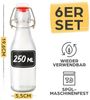 Praknu Trinkflasche 6er Set Glasflaschen 250ml mit Bügelverschluss - Bügelflaschen Zum, Öl Flasche, Flaschen Aufbewahrung, Likörflaschen, Bügelflasche Set Bild 3