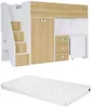 Vente-unique - LANILATO Bett Holz, Platte BeigeWeiß - B 97,5 cm x H 160,3 cm x L 235,1 cm Bild 5