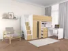 Vente-unique - LANILATO Bett Holz, Platte BeigeWeiß - B 97,5 cm x H 160,3 cm x L 235,1 cm Bild 2