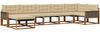 vidaXL Outdoor-Sofagarnitur mit Kissen 7 pcs Natur und Beige 3381565 Bild 2