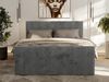 Boxspringbett, Doppelbett mit zwei Bettkästen und hohem Kopfteil aus Cordstoff - TILIANO DUO - 140 x 200 cm - Grau Cord - H4 Bild 3