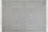 Teppich Baumwolle grau weiß 140 x 200 cm geometrisches Muster Kurzflor KHENIFRA Bild 4
