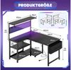 YOUDENOVA Gamingtisch Gaming Schreibtisch L Form 120x80cm mit LED Steckdose Regal Schwarz (1-St) Bild 2