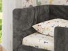 Jugendbett, Kinderbett mit Kopfteil ARVO ALTA 90x200 cm, Polsterbett mit Stauraum, hoher Schlafkomfort - Dunkelgrau Plüsch - Links Bild 5