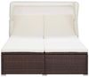 vidaXL 2-Personen-Sonnenliege mit Auflage Poly Rattan Braun 310234 Bild 2