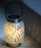 Dehner LED Solarleuchte Lea, warmweißes Licht, Ø 12 cm, Höhe 17 cm, IP44, Glas / Metall, Warmweiß, trendige Gartenleuchte mit Dämmerungssensor, Leuchtdauer 6 Stunden Bild 4