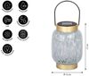 Dehner LED Solarleuchte Lea, warmweißes Licht, Ø 12 cm, Höhe 17 cm, IP44, Glas / Metall, Warmweiß, trendige Gartenleuchte mit Dämmerungssensor, Leuchtdauer 6 Stunden Bild 3