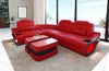 Ecksofa Elena Eleganz L Form aus Leder - Ledermix - rot-schwarz - Links Bild 2