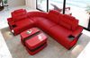 Ecksofa Elena Eleganz L Form aus Leder - Ledermix - rot-schwarz - Links Bild 3