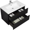 Badplaats Badmöbel Set mit Waschbecken und Unterschrank Angela 80 x 48 cm Schwarz Holz - Waschbeckenunterschrank mit Soft-Close und Waschbecken, Vorgemontiert Bild 2