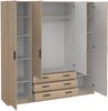 Dmora Großer Kleiderschrank Epipola, Schlafzimmermöbel, Schrank, Garderobe, 196x50 h200 cm, Eiche Bild 4