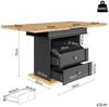 Celya Esstisch Multifunktionaler Ausziehtisch 110-140×80cm,klappbarer Küchentisch (für 4-6 Personen), Ausziehbarer Esstisch,platzsparender Küchentisch, Schwarz Bild 2