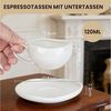 HOMELUX Espressotasse 12 Stück Kaffeetassen Set 120ml Mokkatassen Tassen Teetasse Weiß, 12-tlg, Keramik, Espresso Tasse für 6 Personen mit Untertassen Spülmaschinenfest Bild 2