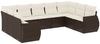 vidaXL 9-tlg. Garten-Sofagarnitur mit Kissen Braun Poly Rattan 3221802 Bild 2