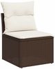 vidaXL 9-tlg. Garten-Sofagarnitur mit Kissen Braun Poly Rattan 3221802 Bild 3