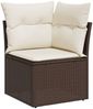 vidaXL 9-tlg. Garten-Sofagarnitur mit Kissen Braun Poly Rattan 3221802 Bild 4