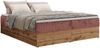 Polsterbett mit Bettkasten, Boxspringbett ohne Kopfteil WOOD ZERO, 7-Zonen Multipocket-Matratze und Topper, modernes Bett für Schlafzimmer - Rosa Cordstoff - 200 x 200 cm - H3 Bild 4