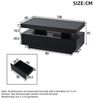 Merax Couchtisch Sofatisch Beistelltisch mit LED-Lichtleiste (Stauraumfunktion und robuster Spanplattenkonstruktion, 1-St, 100×50×45 cm), Wohnzimmertisch mit 2 Vakuumform-Schubladen und offenem Mittelteil Bild 4