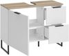 Waschbeckenunterschrank >Denver< 1 Tür, 2 Schübe, weiß matt / evoke eiche dekor - 80x60x35cm (BxHxT) Bild 2