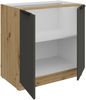 Küchen Unterschrank 80 cm Küche ARIA Graphite ultra matt + Eiche Artisan matt, hochwertige Fronten mit Anti Fingerprint Beschichtung Küchenzeile Küchenblock Bild 3