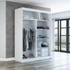 Schwebetürenschrank NIKO 2-türig Schrank 180 cm (mit Spiegel) Farbe: Weiß , schwarz Bild 2