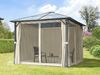 TOOLPORT Gartenpavillon 3x3 m Polycarbonat Dach ca. 6 mm - Hardtop Pavillon mit 4 Seitenteilen und Moskitonetzen in crème Bild 2