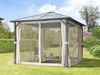 TOOLPORT Gartenpavillon 3x3 m Polycarbonat Dach ca. 6 mm - Hardtop Pavillon mit 4 Seitenteilen und Moskitonetzen in crème Bild 4