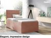 MEBLINI Kinderbett mit Bettkasten MINO 1 100x200 Rechts – H3/Rosa Samt Gepolstert Einzelbett mit Matratze - Polsterbett mit Stauraum - Bett mit Kopfteil – Stauraumbett Bild 2
