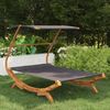 vidaXL Sonnenliege mit Dach 165x203x138 cm Bugholz Massiv Anthrazit 313952 Bild 2