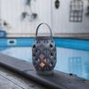 LED Outdoor-Laterne ,Flame Lantern', Batterie und Timer, grau, 23cm, Ø 15cm Bild 4