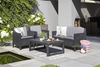 Allibert Polyrattan Balkon und Garten Lounge-Set "Chicago" mit höhenverstellbarem Tisch, graphit,2-Sitzer-Sofa, 2 Sessel und Tisch Bild 2
