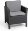 Allibert Polyrattan Balkon und Garten Lounge-Set "Chicago" mit höhenverstellbarem Tisch, graphit,2-Sitzer-Sofa, 2 Sessel und Tisch Bild 3