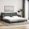 vidaXL Bettgestell ohne Matratze "Hvar" Dunkelgrau 200x200 cm Stoff 3207794 Bild 1