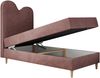 Kinderbett FLOW, Boxspringbett für Kinder, mit hohem Kopfteil, Einzelbett mit Matratze - 90x180 - Dunkelrosa Velvet - Topper Visco Bild 5