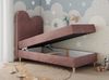 Kinderbett FLOW, Boxspringbett für Kinder, mit hohem Kopfteil, Einzelbett mit Matratze - 90x180 - Dunkelrosa Velvet - Topper Visco Bild 2