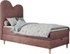 Kinderbett FLOW, Boxspringbett für Kinder, mit hohem Kopfteil, Einzelbett mit Matratze - 90x180 - Dunkelrosa Velvet - Topper Visco Bild 4